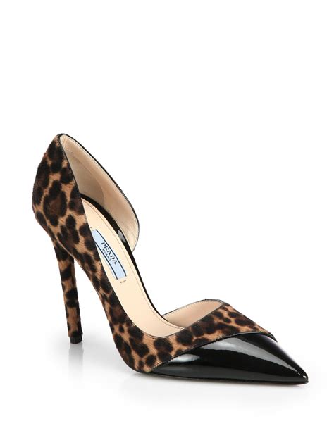 prada low-heel calf hair pump leopard|Prada Genuine Calf Hair Loafer Pump (Women) .